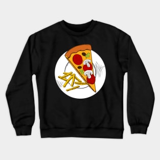 Sketched Pizza and Fries Crewneck Sweatshirt